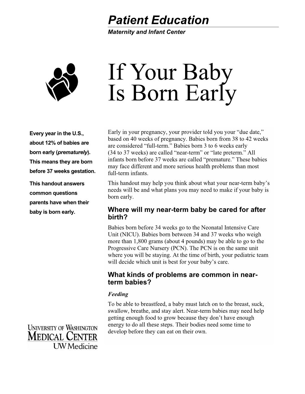 If Your Baby Is Born Early