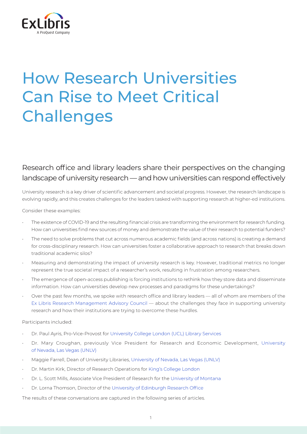 How Research Universities Can Rise to Meet Critical Challenges