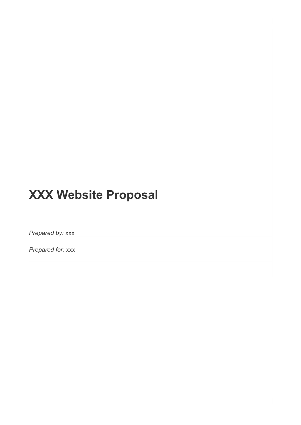 XXX Website Proposal