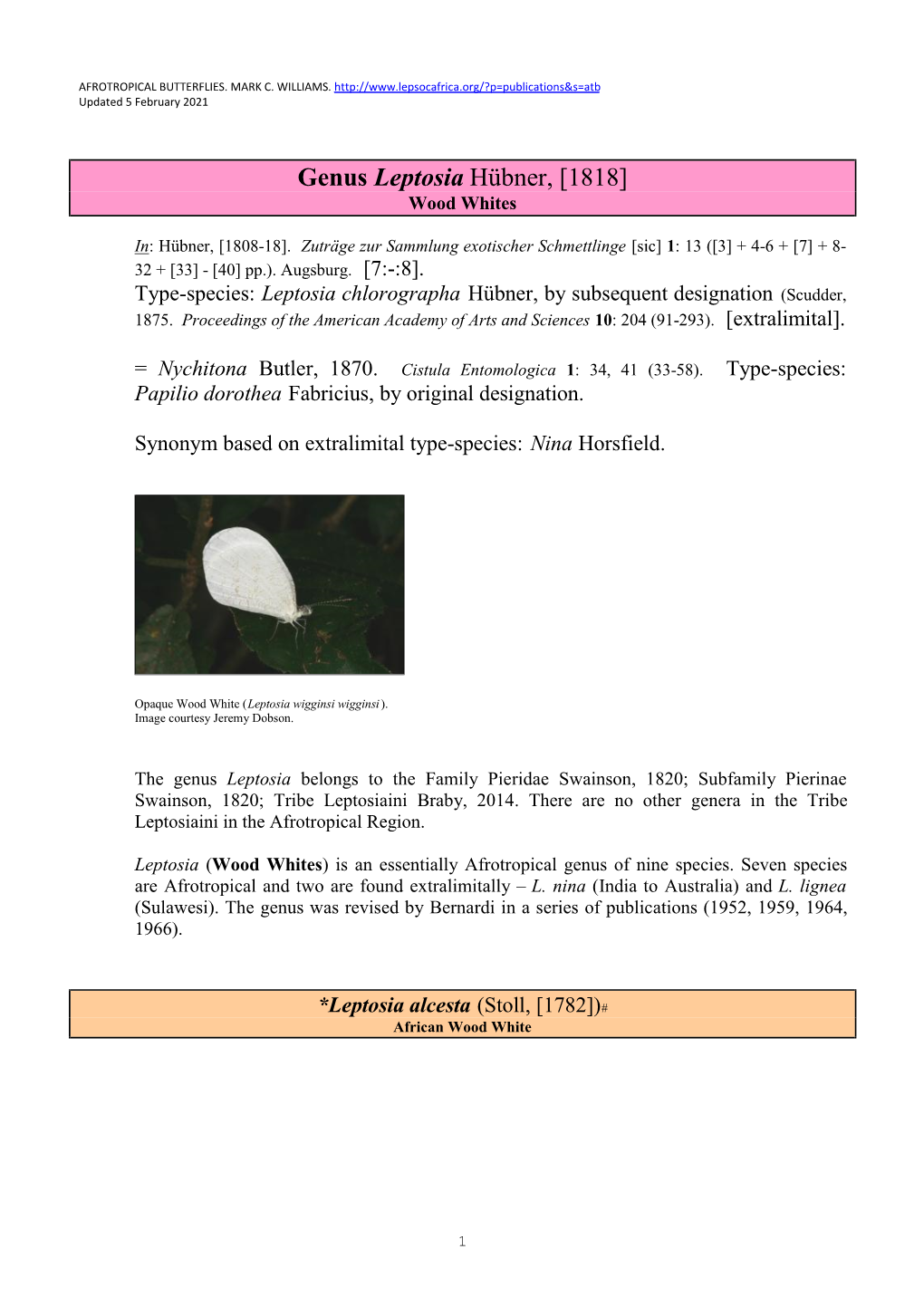129 Genus Leptosia Huebner