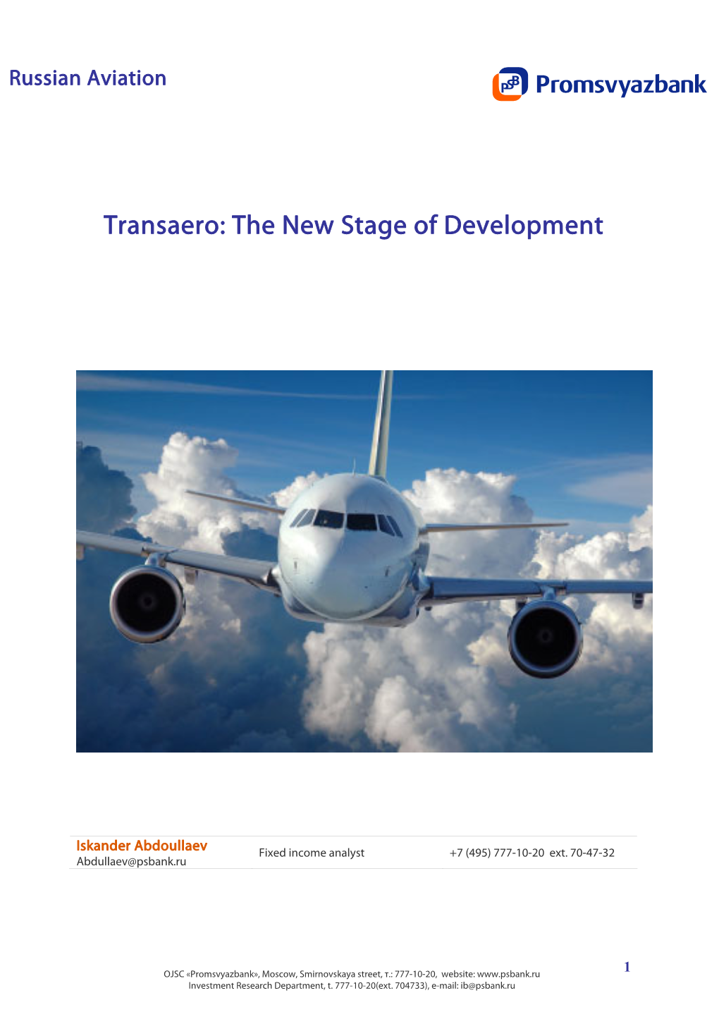 Transaero: the New Stage of Development