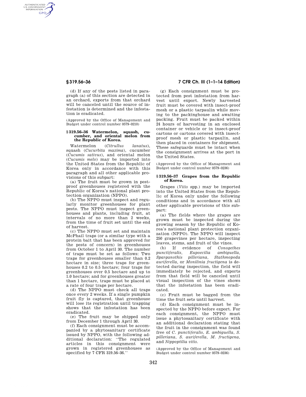 7 CFR Ch. III (1–1–14 Edition) § 319.56–36