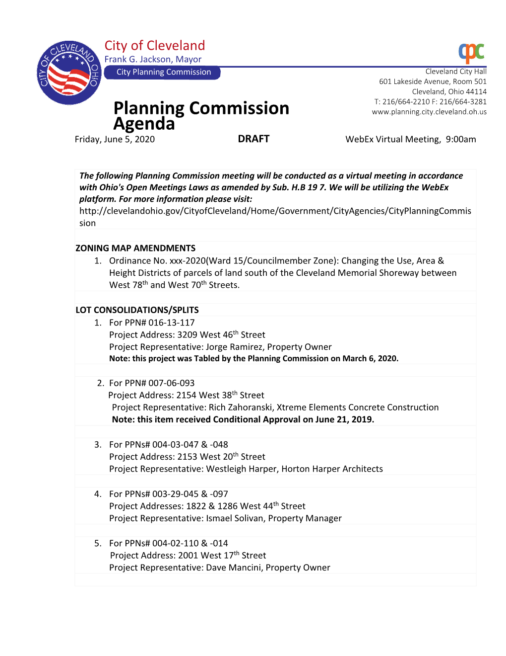 Planning Commission Agenda