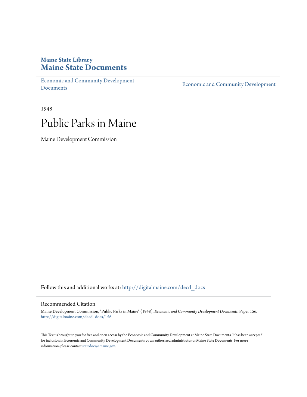 Public Parks in Maine Maine Development Commission