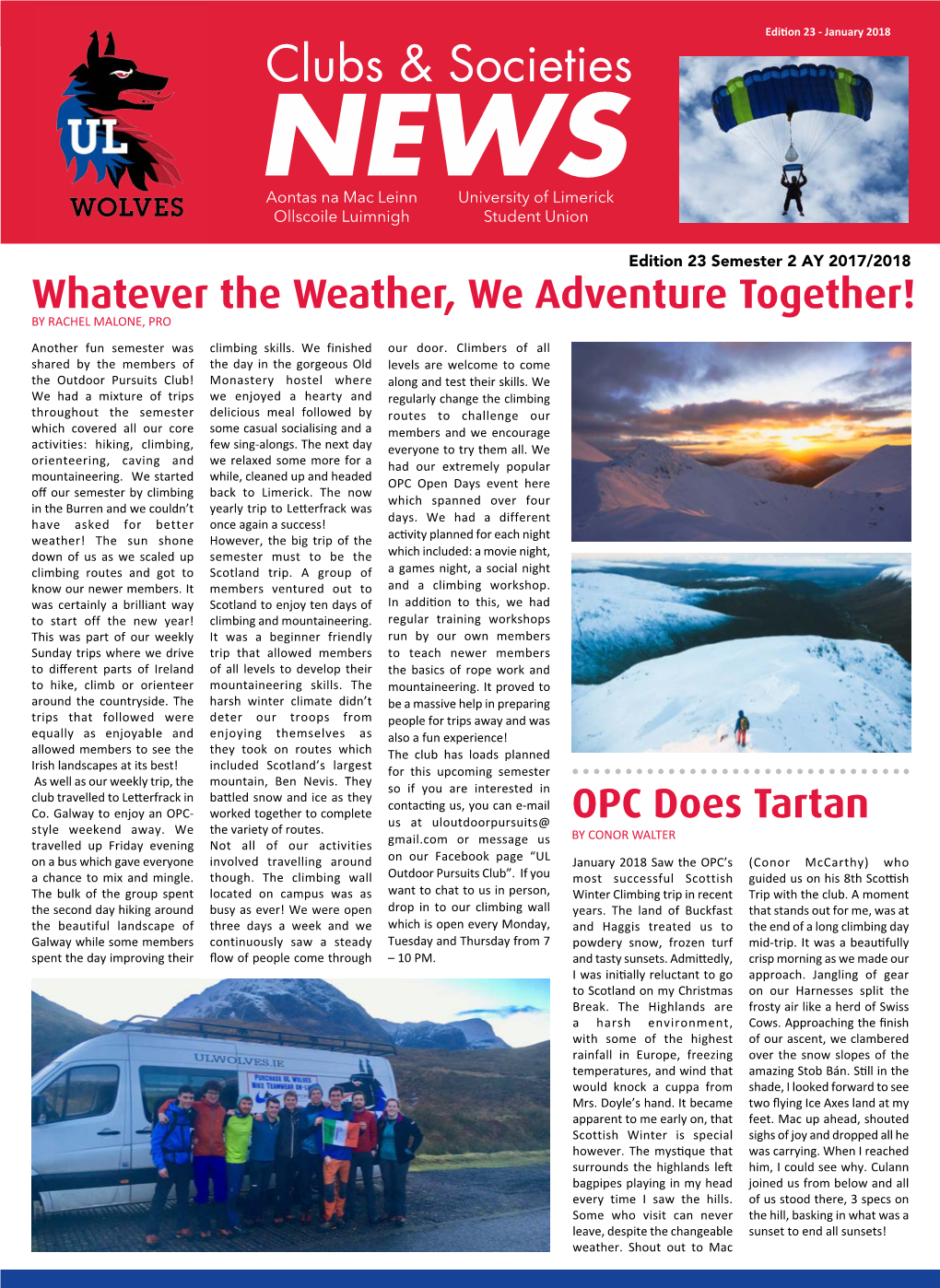 Whatever the Weather, We Adventure Together! OPC Does Tartan