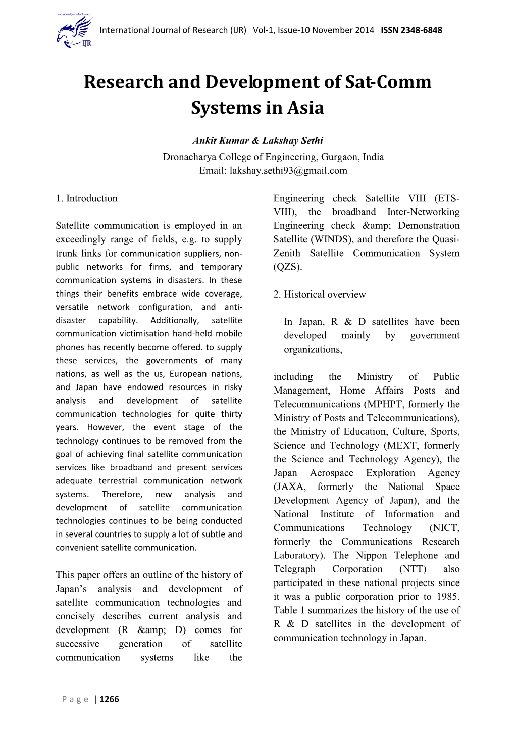 Research and Development of Sat-Comm Systems in Asia