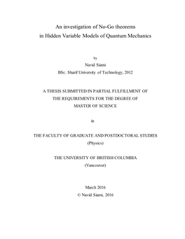 An Investigation of No-Go Theorems in Hidden Variable Models of Quantum Mechanics