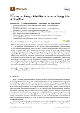Phasing out Energy Subsidies to Improve Energy Mix: a Dead End