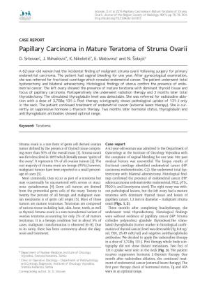 Papillary Carcinoma in Mature Teratoma of Struma Ovarii