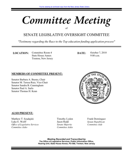 Senate Legislative Oversight Committee