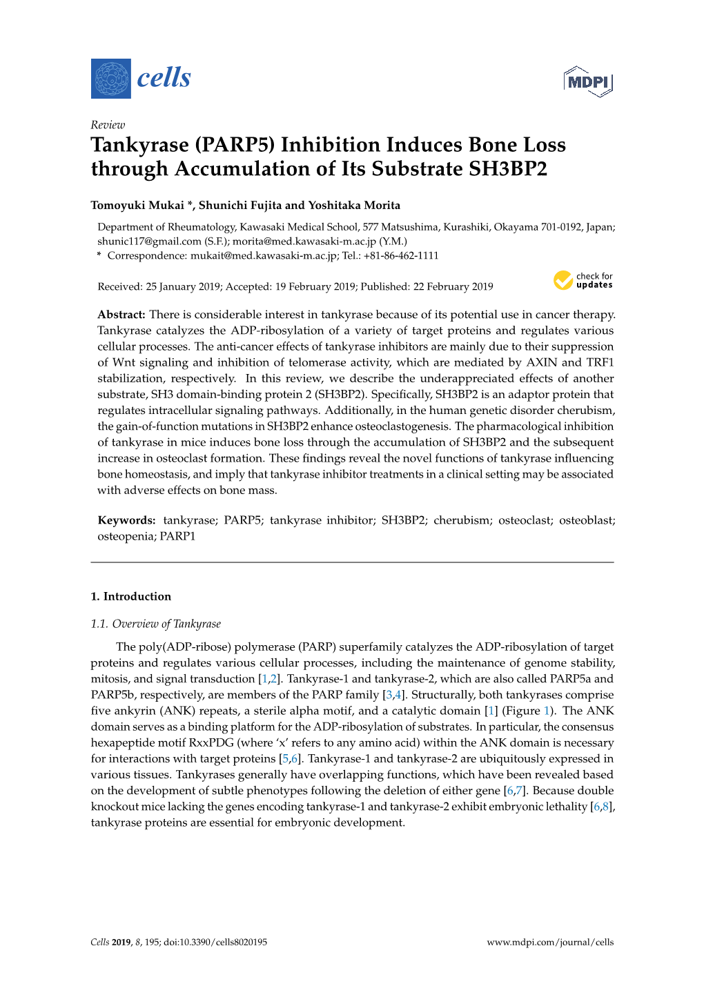 Tankyrase (PARP5) Inhibition Induces Bone Loss Through Accumulation of Its Substrate SH3BP2