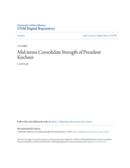 Mid-Terms Consolidate Strength of President Kirchner LADB Staff