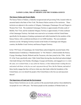 Seneca Nation Lands, Treaty Rights and the NYSERDA Survey