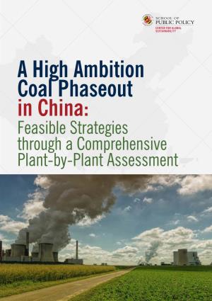 A High Ambition Coal Phaseout in China: Feasible Strategies Through a Comprehensive Plant-By-Plant Assessment Suggested Citation Cui, R., N
