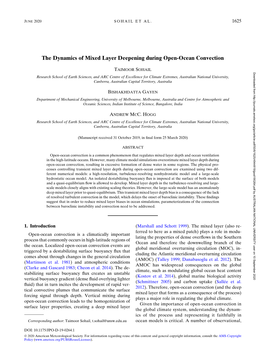 The Dynamics of Mixed Layer Deepening During Open-Ocean Convection