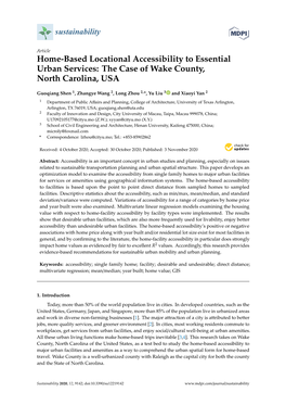 Home-Based Locational Accessibility to Essential Urban Services: the Case of Wake County, North Carolina, USA