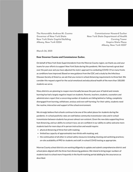 Monroe County Superintendents' Advocacy Letter