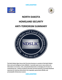 North Dakota Homeland Security Anti-Terrorism Summary