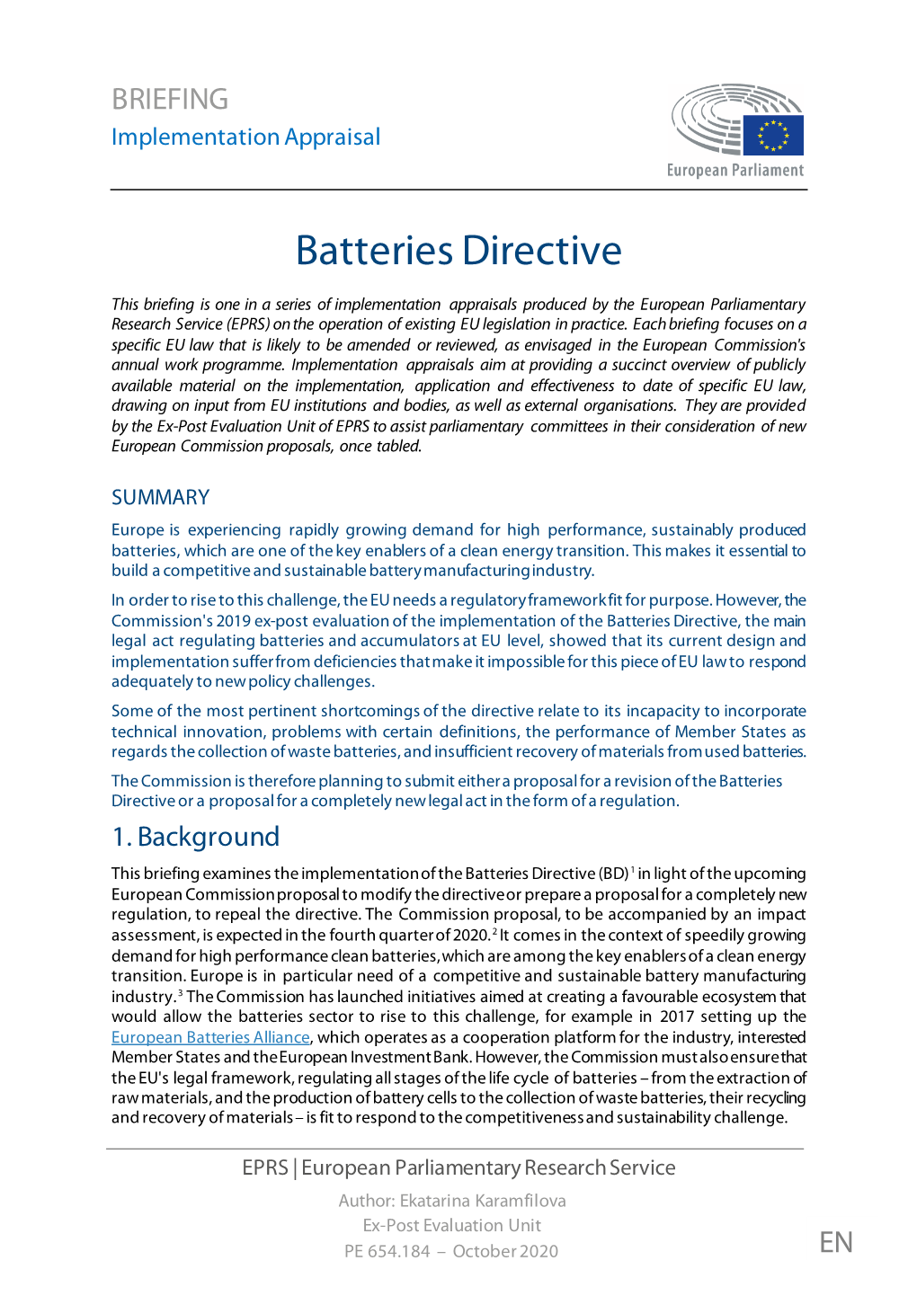 Batteries Directive (2020)