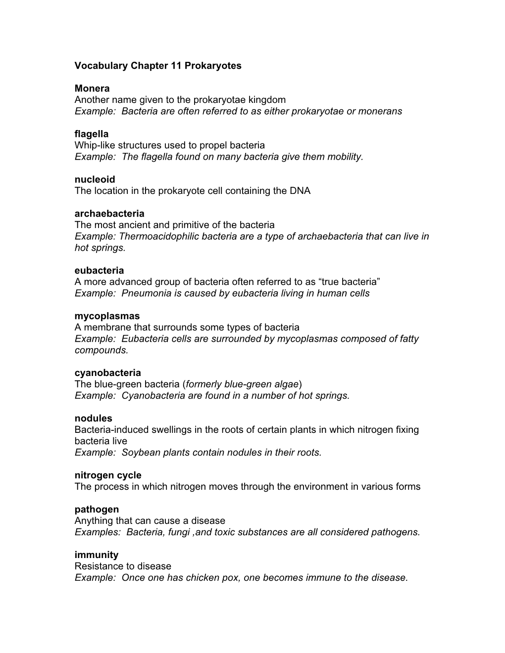 Chapter 11 Vocabulary