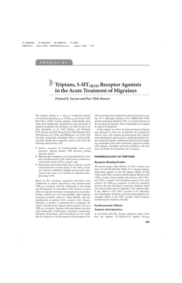 Triptans, 5-HT1B/1D Receptor Agonists in the Acute Treatment of Migraines