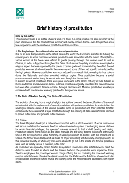 Brief History of Prostitution
