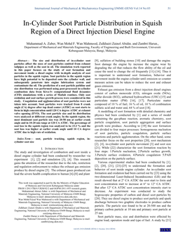 In-Cylinder Soot Particle Distribution in Squish Region of a Direct Injection Diesel Engine