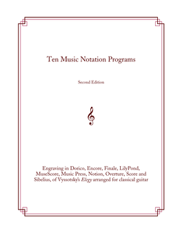 Ten Music Notation Programs