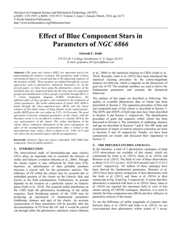 Effect of Blue Component Stars in Parameters of NGC 6866