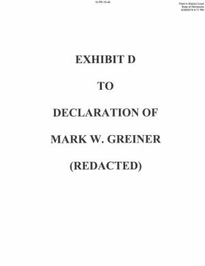 Exhibit D to Declaration of Mark Greiner