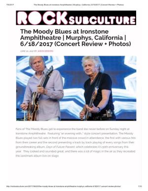 The Moody Blues at Ironstone Amphitheatre | Murphys, California | 6/18/2017 (Concert Review + Photos)