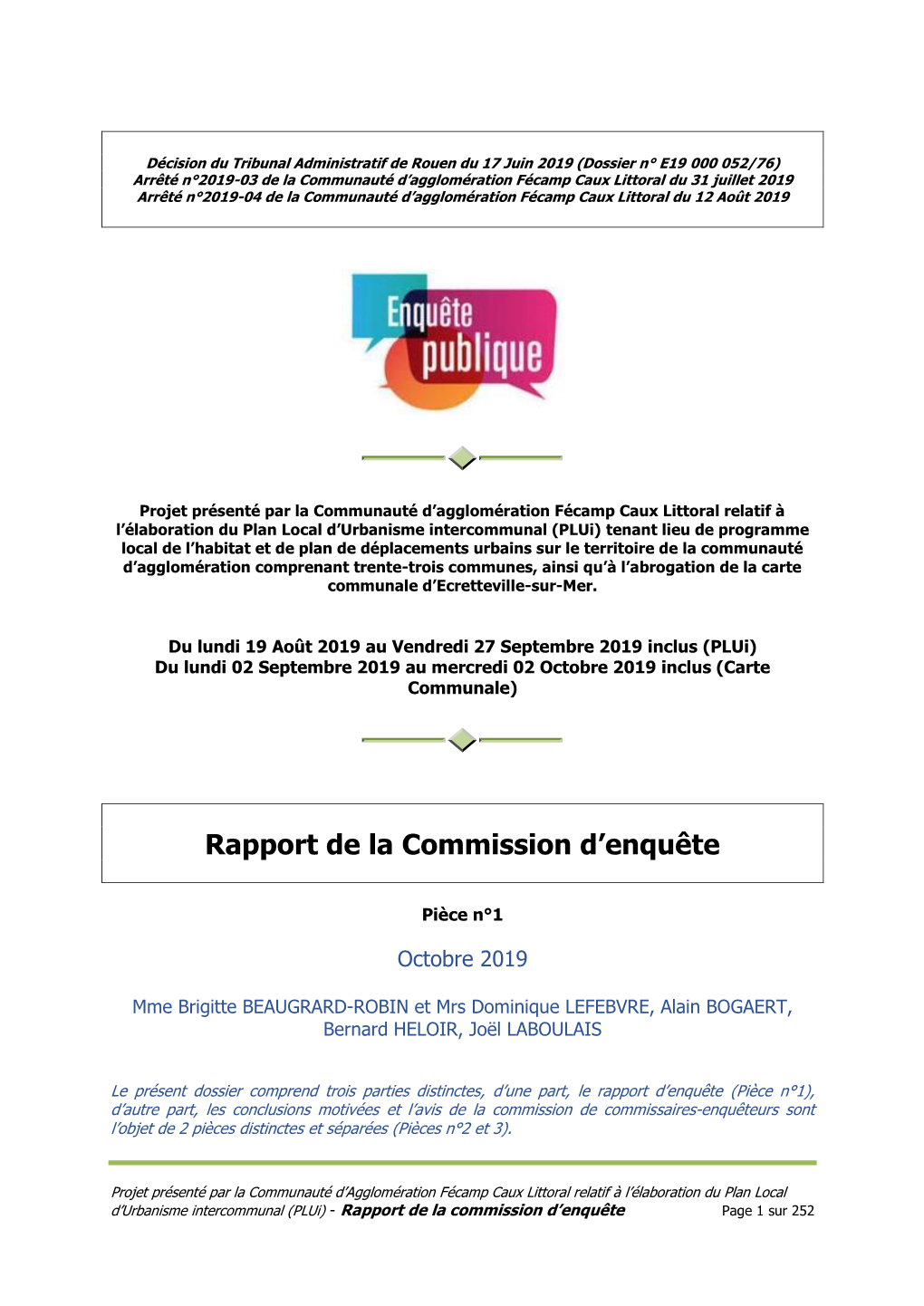 Rapport De La Commission D'enquête