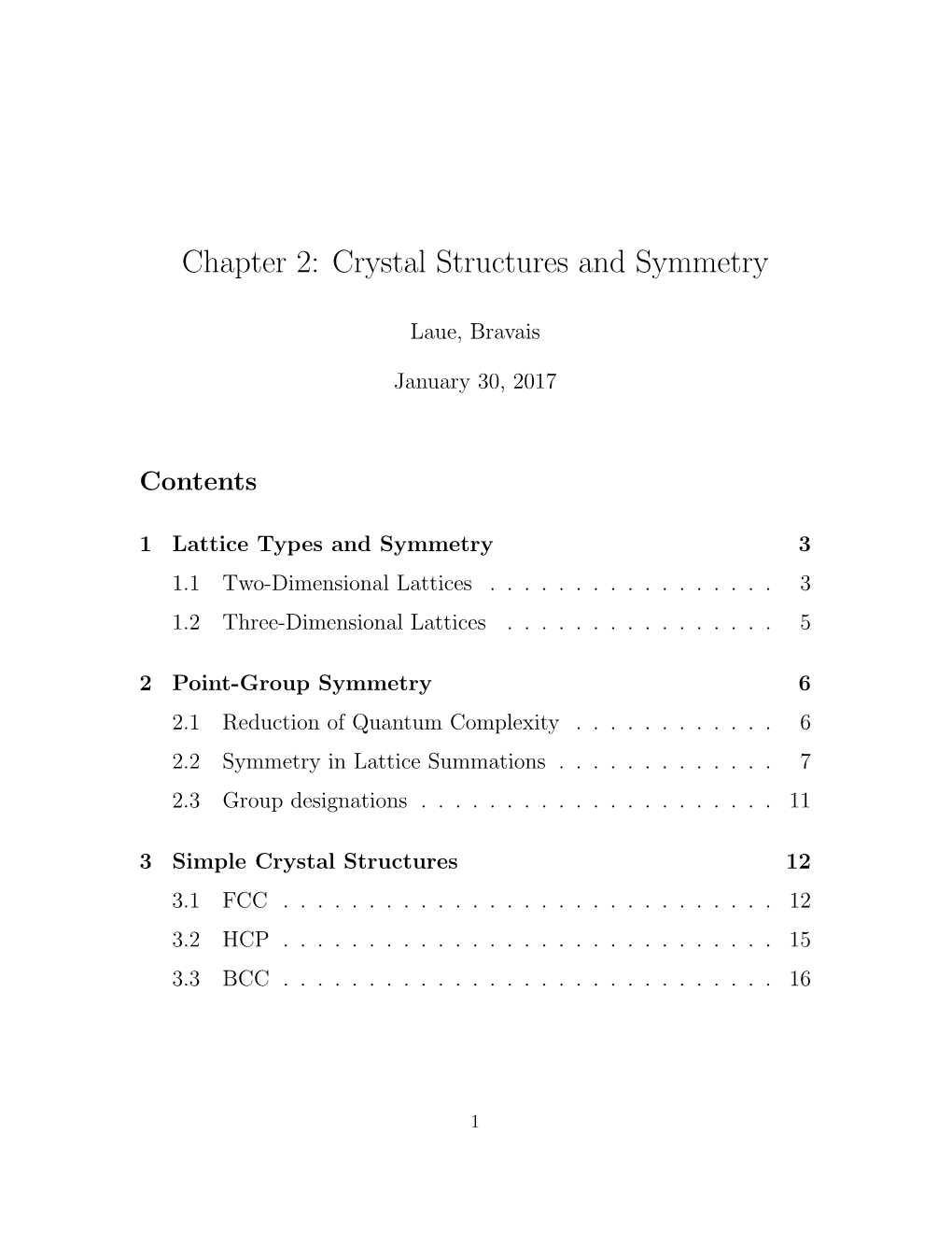 Chapter 2: Crystal Structures and Symmetry
