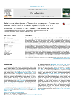 Isolation and Identification of Desmodium Root Exudates From