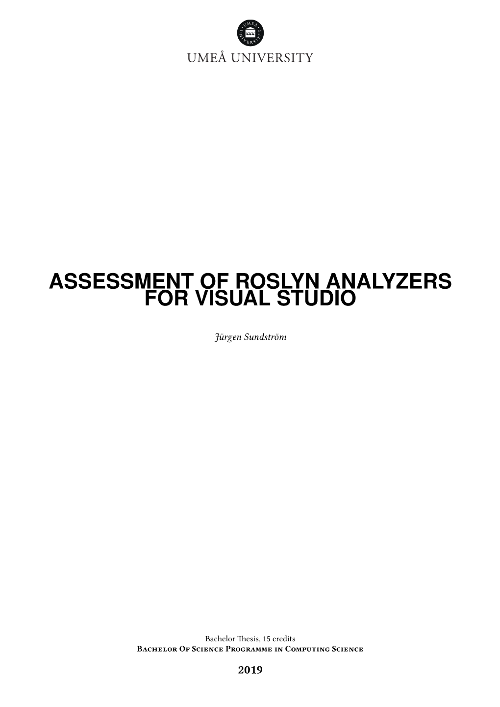 Assessment of Roslyn Analyzers for Visual Studio