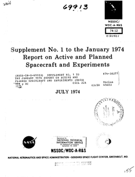 Spacecraft and Experiments