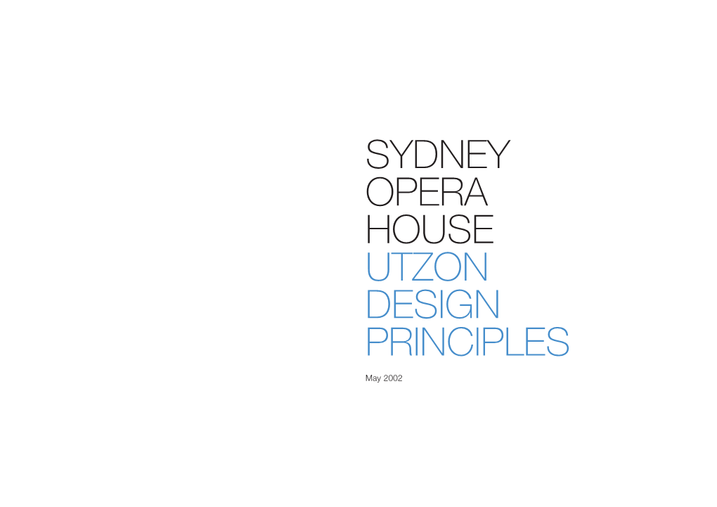 Sydney Opera House Utzon Design Principles