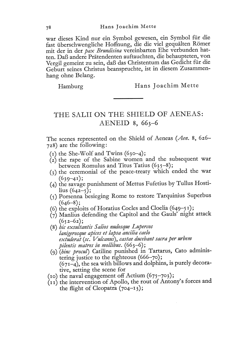 The Salii on the Shield of Aeneas: Aeneid 8, 663-6