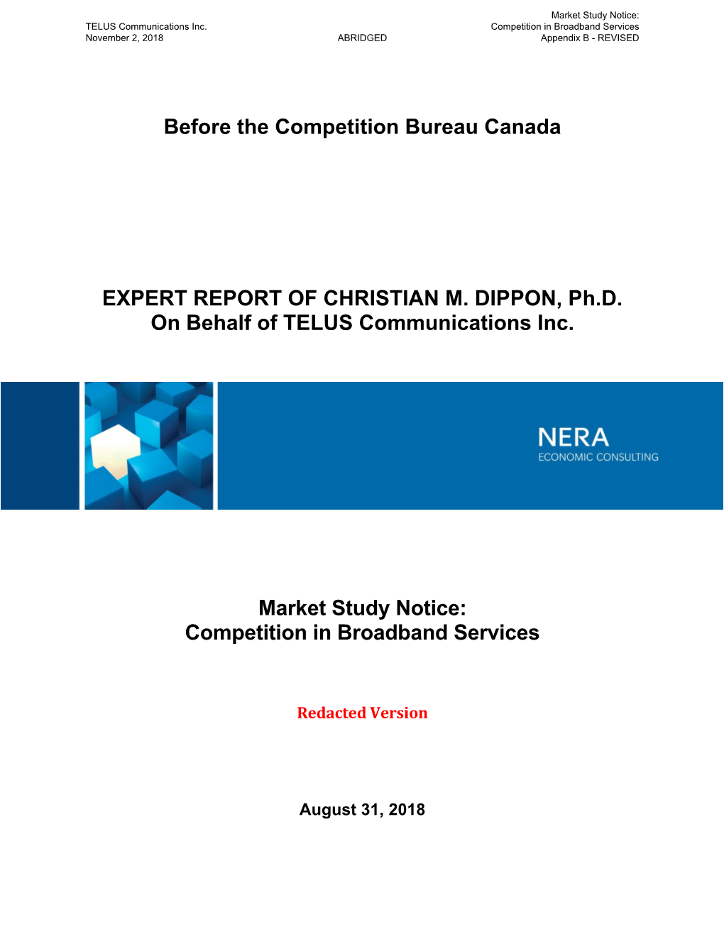 Before the Competition Bureau Canada EXPERT REPORT OF