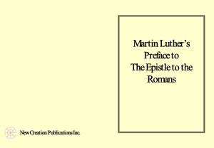 Martin Luther's Preface to the Romans
