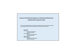 Shannon Flood Risk State Agency Co-Ordination Working Group Detailed Work Programme 2018
