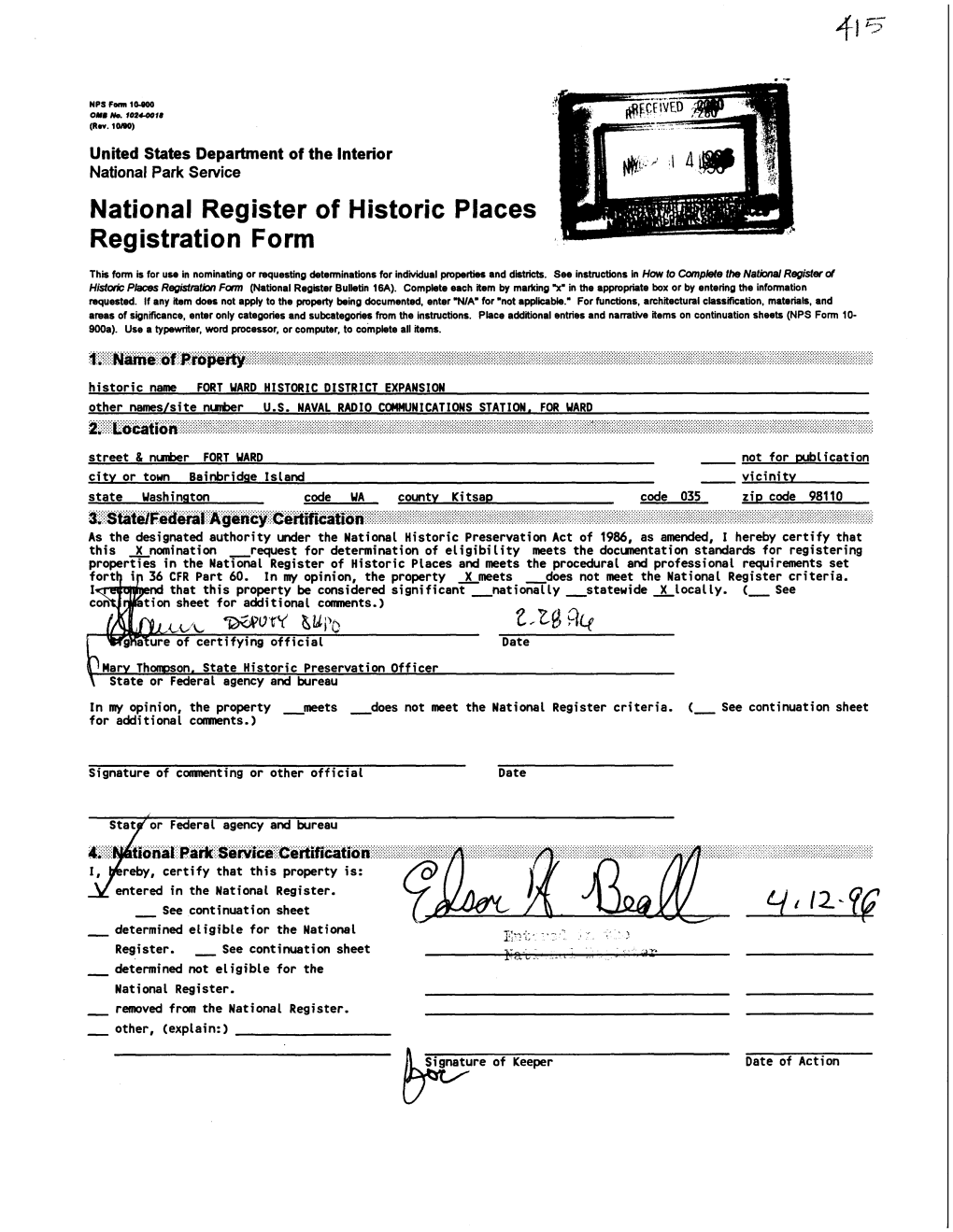 National Register of Historic Places Registration Form