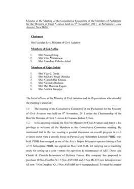 Minutes of the Meeting of the Consultative Committee of The