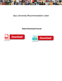 Ajou University Recommendation Letter