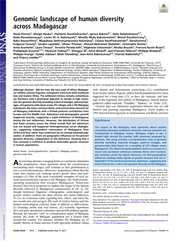 Genomic Landscape of Human Diversity Across Madagascar