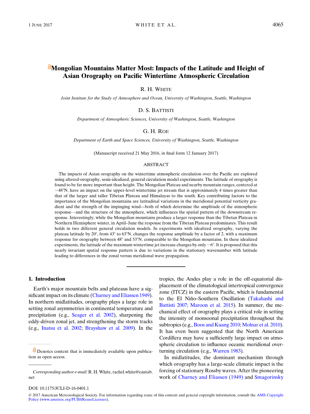 Mongolian Mountains Matter Most: Impacts of the Latitude and Height of Asian Orography on Paciﬁc Wintertime Atmospheric Circulation