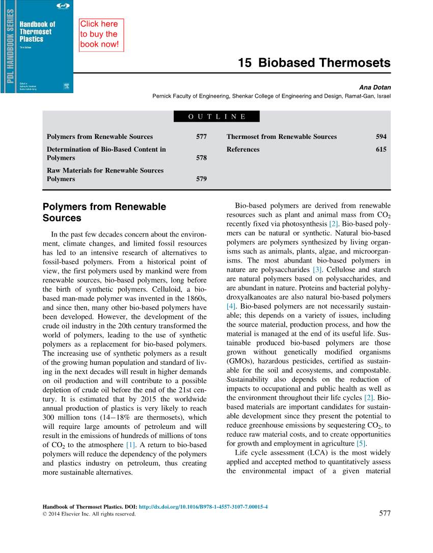 15. Thermosets from Renewable Sources