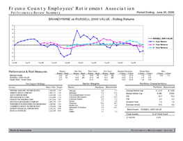 Fresno County Employees' Retirement Association Performance Review Summary Period Ending: June 30, 2006