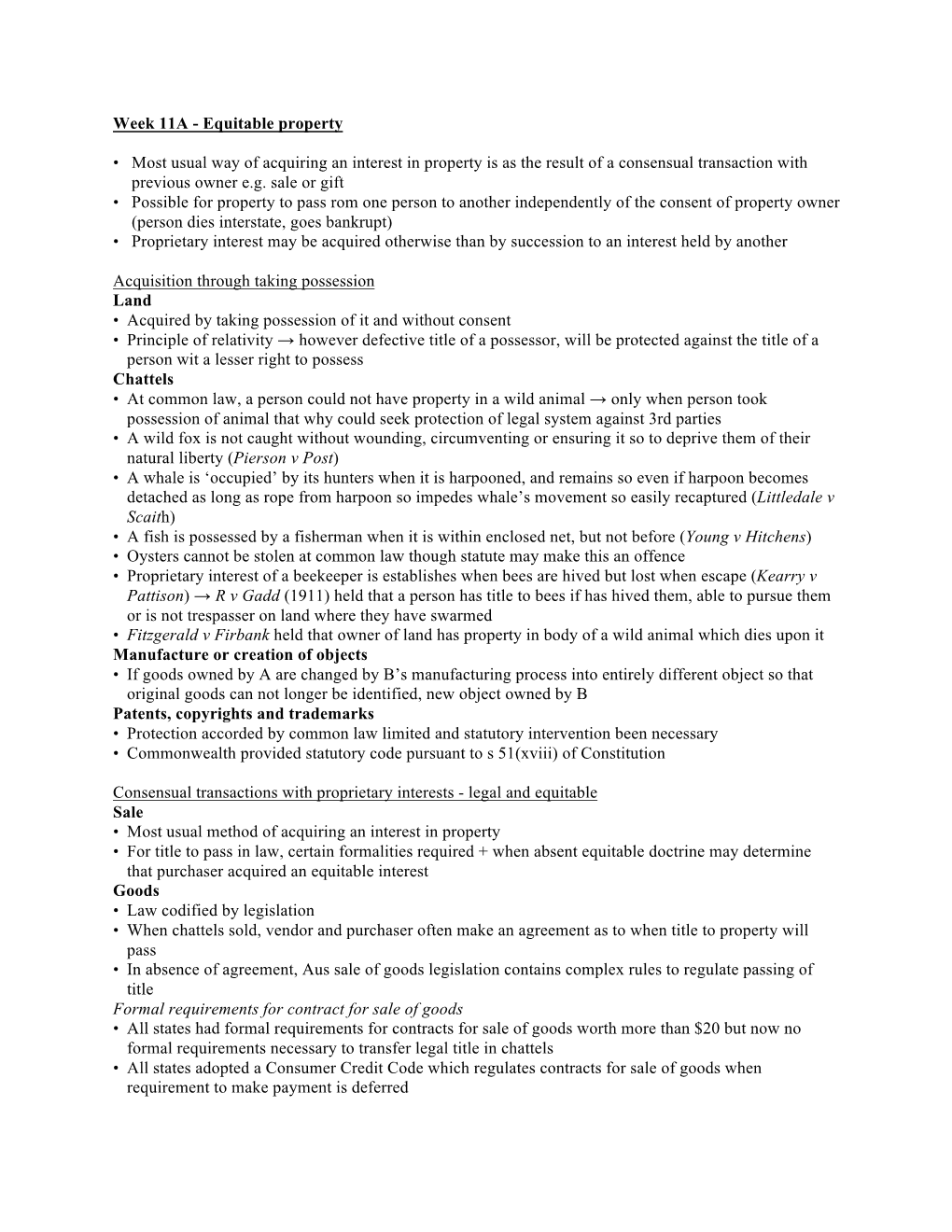 Week 11A - Equitable Property