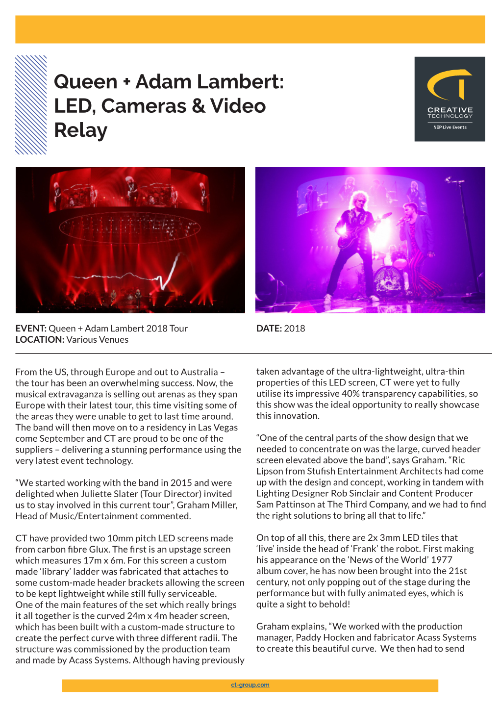 Queen + Adam Lambert: LED, Cameras & Video Relay